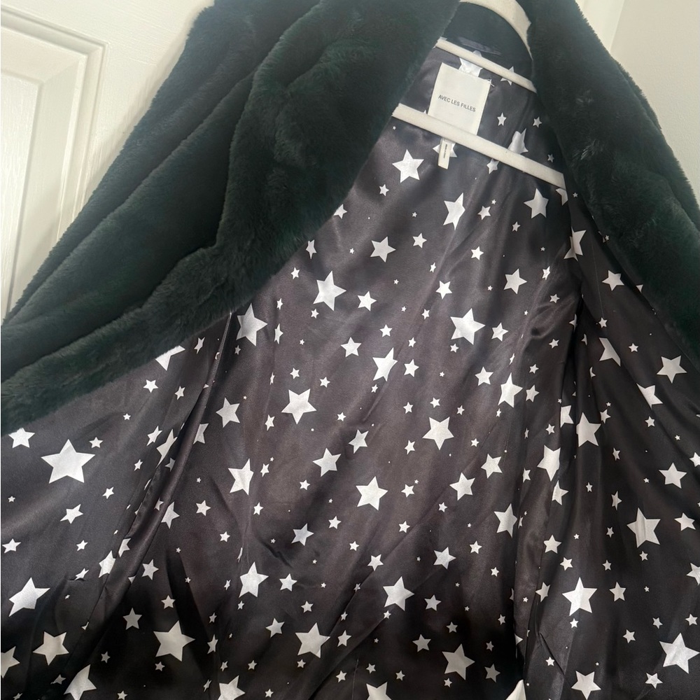 Avec Les Filles Dark Green Teddy Coat - Picture 6 of 6